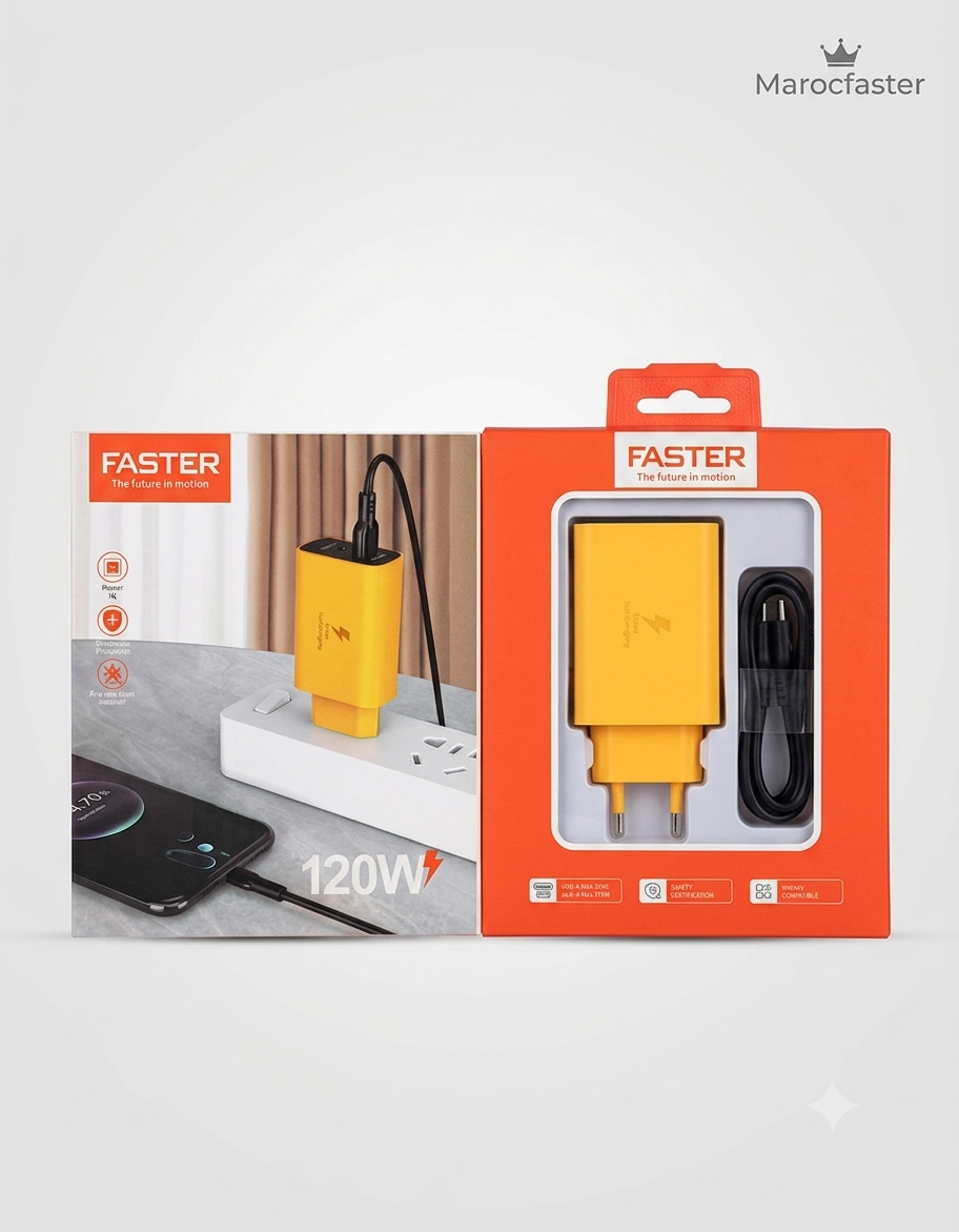 CHARGEUR FASTER TYPE C TO TYPE C 120W FSL02